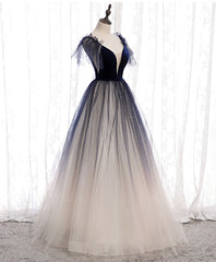 Blue Tulle Long Corset Prom Dress Blue Tulle Corset Formal Dress outfit, Prom Dress Ideas Unique