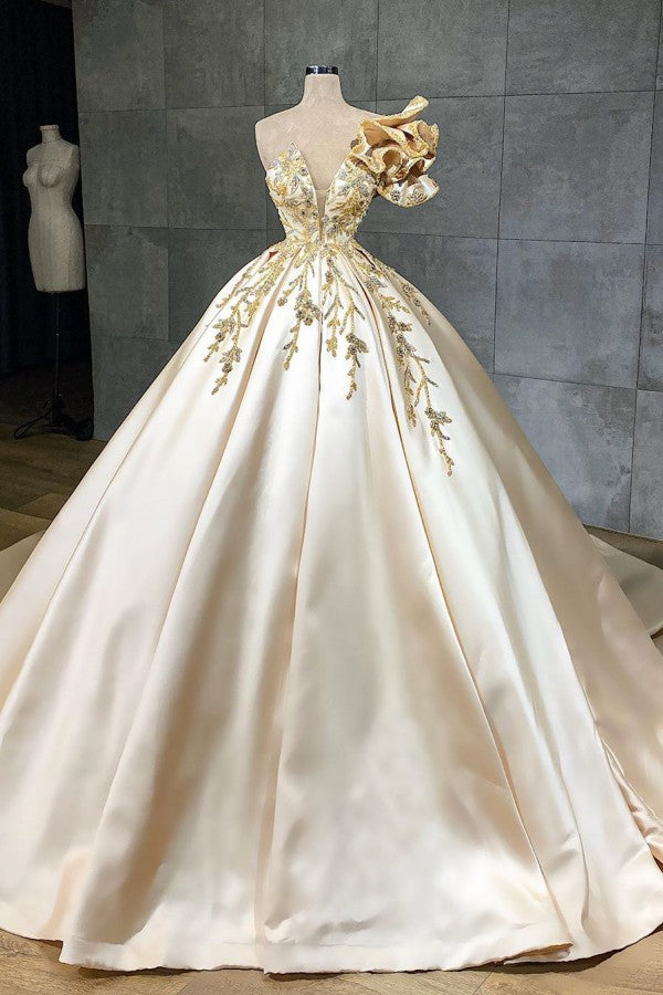 Classy Long A-Line Sweetheart Crystal Satin Ruffles Corset Wedding Dress outfit, Wedding Dress Stores Near Me