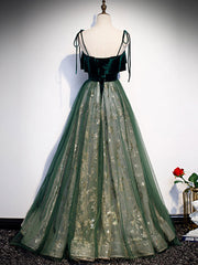 Green Tulle Lace Long Corset Prom Dress, Green Tulle Corset Formal Dress outfit, Long Dress Outfit