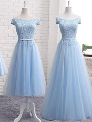 Light Blue Party Dress, Charming Blue Corset Bridesmaid Dress , Party Dress Outfits, Prom Dress Unique
