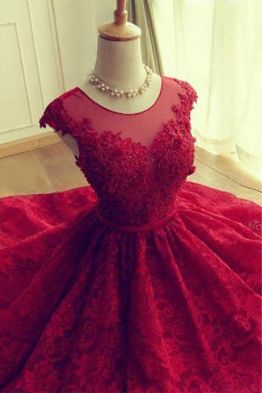 Short Corset Homecoming Dress, Lace Dress, Red Sexy Party Dress Outfits, Prom Dresses For Curvy Figure