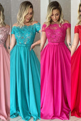 A-line Strapless Floor-length Lace Sleeveless Prom Dress