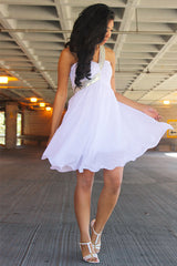 A-line Sweetheart Diagonal Strap Floor Length Chiffon Paillette Prom Dress
