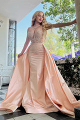 Amazing One Shoulder Mermaid Prom Dress Overskirt Long With Lace Beads