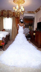 AmazingOff the Shoulder Lace Wedding Dress Mermaid Ruffless Bridal Gowns