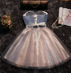 Ball Gown Sweetheart Knee Length Tulle Beading Homecoming Dress