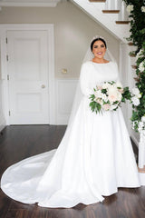 Beautiful Stunning Long Sleeves  Backless Wedding Dresses