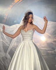 Charming FloorLength Sleeveless A Line Wedding Dress With Beads