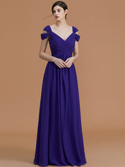 Charming Off-the-Shoulder Sleeveless Ruched Chiffon Bridesmaid Dresses