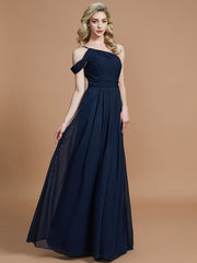 Charming One Shoulder Chiffon Sleeveless Bridesmaid Dresses