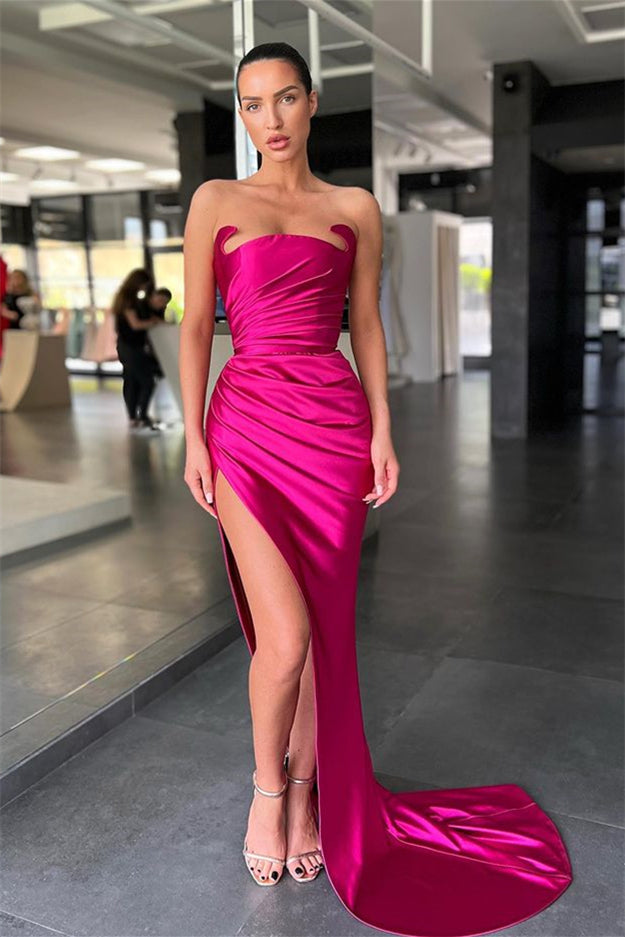 Classic Sleeveless Amazing  Slit Prom Dresses Mermaid Long