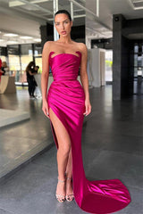 Classic Sleeveless Amazing  Slit Prom Dresses Mermaid Long