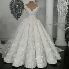 Classic Sleeveless Crystal Wedding Dresses Sheer Tulle Flowers Bridal Gowns with sparkle Beading