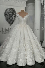 Classic Sleeveless Crystal Wedding Dresses Sheer Tulle Flowers Bridal Gowns with sparkle Beading