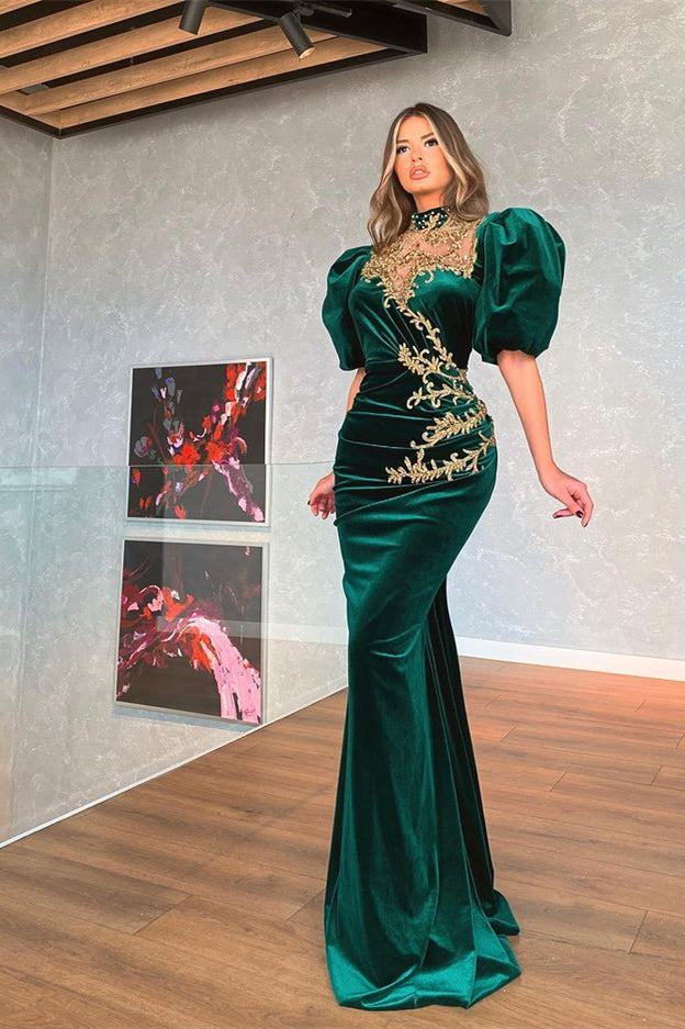 Dark Green One Shoulder Overskirt Prom Dress Slit Online