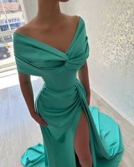 Elegant Long Off-the-Shoulder Prom Dresses Long Slit Online