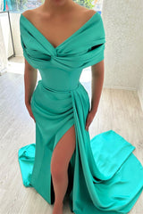 Elegant Long Off-the-Shoulder Prom Dresses Long Slit Online