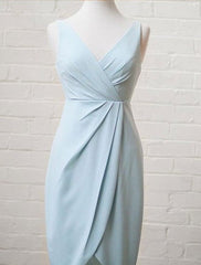 Elegant Sleeveless A-Line V-Neck High Low Homecoming Dress