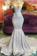 Elegant Sweetheart Mermaid Sparkle Sequin Evening Dresses