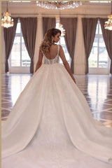 Fabulous Long Princess Long Sleevesless Wedding Dresses Online With Lace