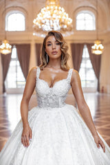 Fabulous Long Princess Long Sleevesless Wedding Dresses Online With Lace