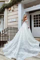 Fabulous Sweetheart Long Sleevess Long Lace Wedding Dresses Online