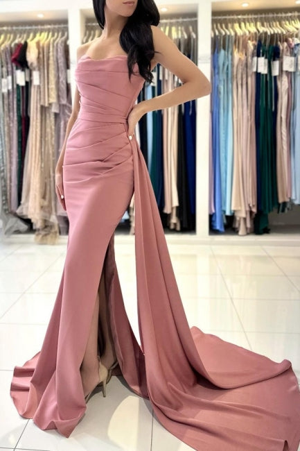 Gorgeous Long Fabulous Sleeveless Dusty Pink Graduation Dresses With Split Online