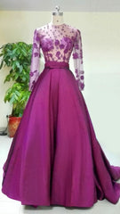 Gorgeous Long Sleeves Evening Dress Appliques Beadings