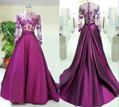 Gorgeous Long Sleeves Evening Dress Appliques Beadings