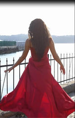 Gorgeous Red Sequined Long Prom Dress Mermaid With Split