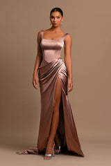 Gorgeous Straps Sleeveless Mermaid Prom Dress Long Split Online