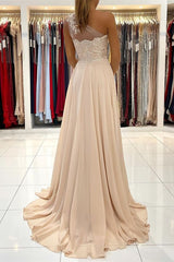 Lace Appliques Sleeveless One-Shoulder Prom Dress