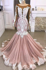 Lace Mermaid Appliques Formal Gowns Exquisite Evening Dresses