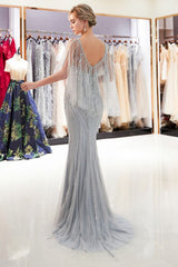 MAXINE Mermaid Sweetheart Illusion Neckline Sequins Beading Evening Dresses