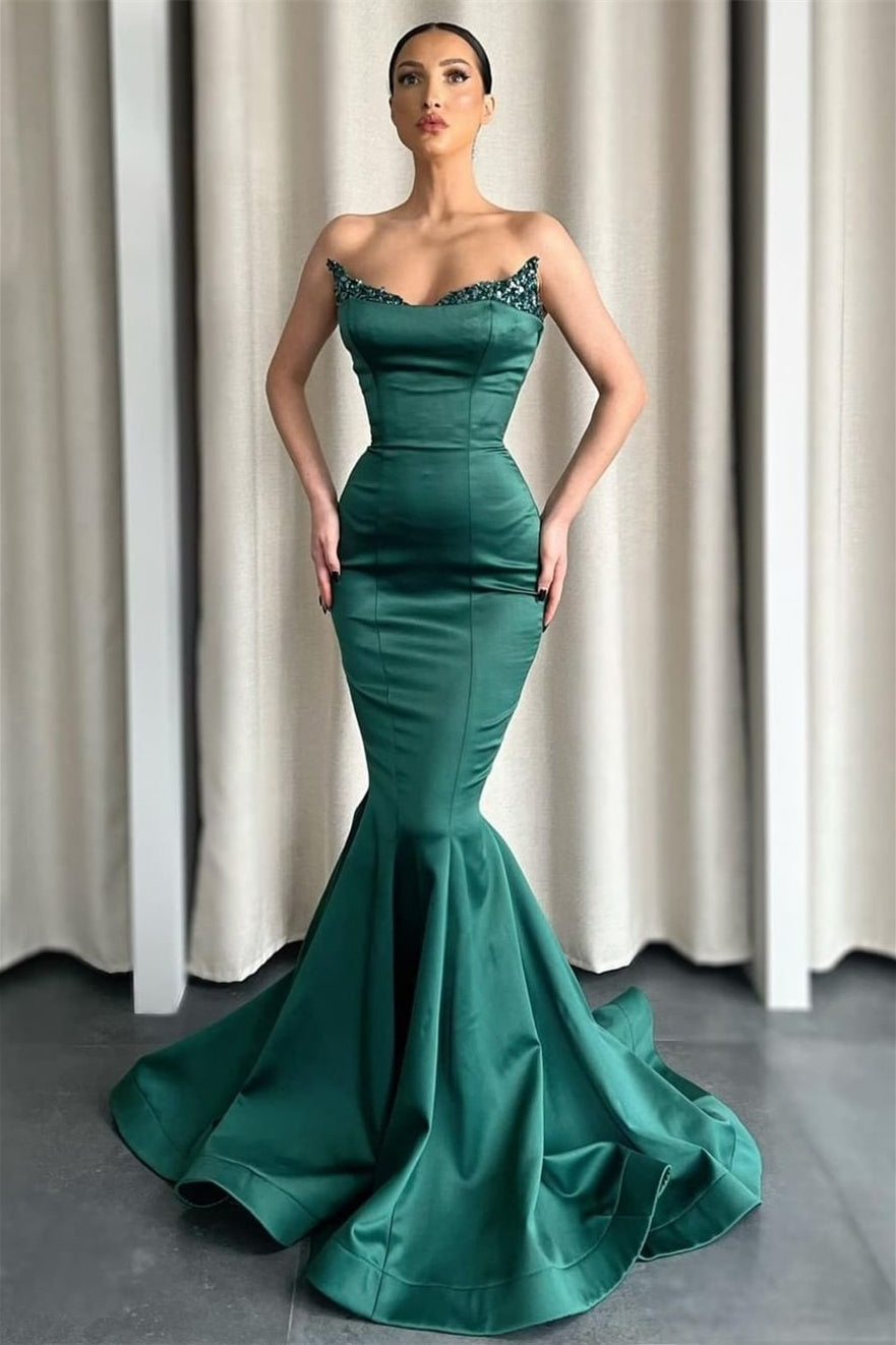 Mermaid Strapless Sweetheart Floor-length Sleeveless Prom Dress