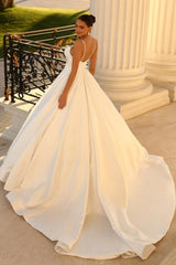 Modern Spaghetti-Straps Sleeveless Ball Gown Wedding Dresses Online