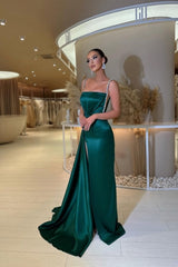 Modern Spaghetti-Straps Sleeveless Long prom Dresses Sequined