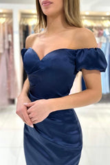 Modern Sweetheart Cap Sleeves Column Prom Dress Ruffles