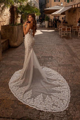 New Arrival sweetheart sleeveless mermaid lace Wedding Dresses