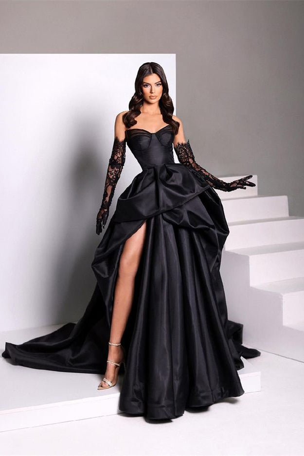 Sexy Black Sweetheart Mermaid Prom Dress Long With Slit Online