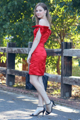 Sheath Off-the-shoulder Knee Length Charmuse Sleeveless Prom Dress