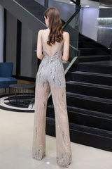 Sparkle Illusion High neck See-through Prom Jumpsuit