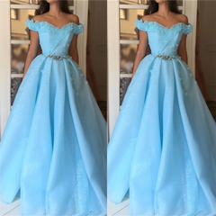 Sparkle Sequins Off-the-Shoulder Prom Party Gowns| Charming Sweetheart Sleeveless Beading Long Prom Party Gowns