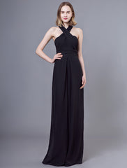 Stunning Black Jumpsuits Formal Evening Wedding Party Convertible Chiffon Long One Size Fits All Bridesmaid Dresses
