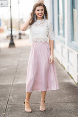 Two-toned White Pink Summer Homecoming Dress On Sale