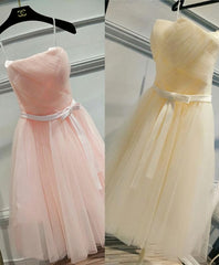 Cute A Line Tulle Short Corset Prom Dress, Corset Bridesmaid Dress outfit, Fairy Dress