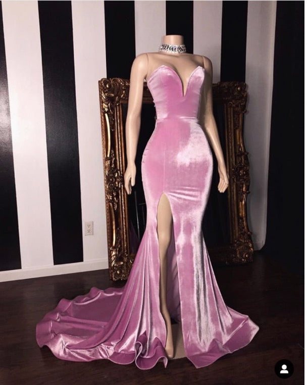 2024 Sweetheart Peach Split Mermaid Satin Corset Prom Dresses outfit, Bridesmaid Dresses Mauve
