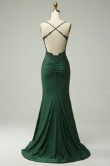 Sparkly Dark Green Beaded Long Corset Prom Dress with Appliques Gowns, Party Dresses Night Out