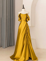 Unique Satin Long Corset Prom Dress, Simple Strapless A-Line Evening Dress outfit, Party Dress Clubwear