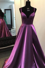 Gorgeous V Neck Lace-up Back Plum Long Corset Prom Dress outfits, Wedding Pictures